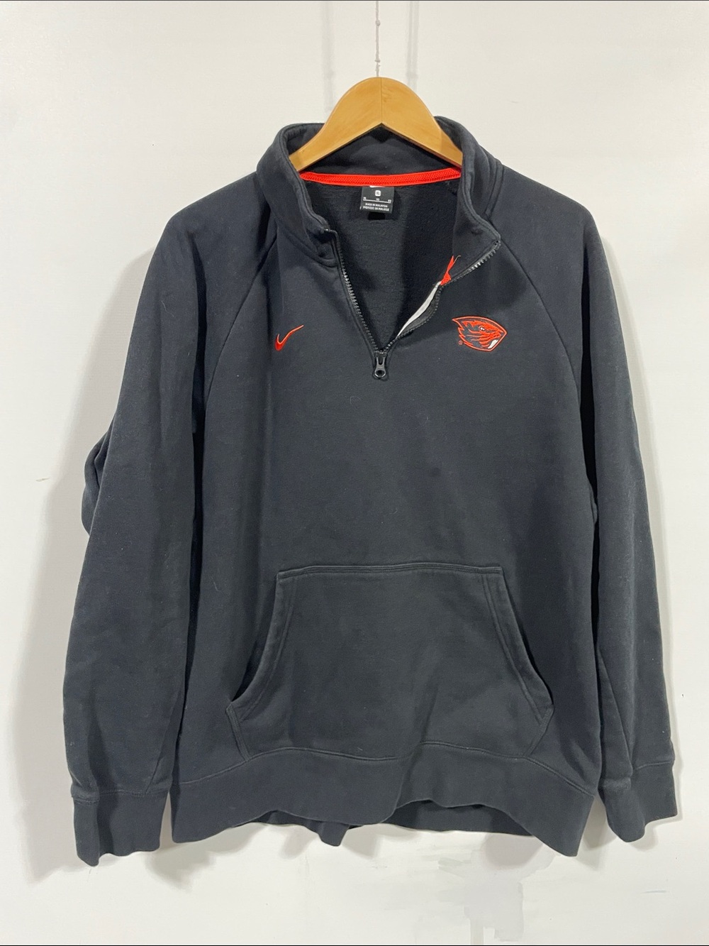 Nike OSU beavers Black Fleece Hoodie with Red Trim